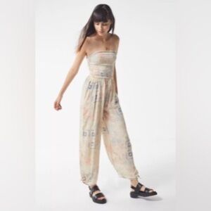 Urban Outfitters Tube Smocked Strapless Jumpsuit